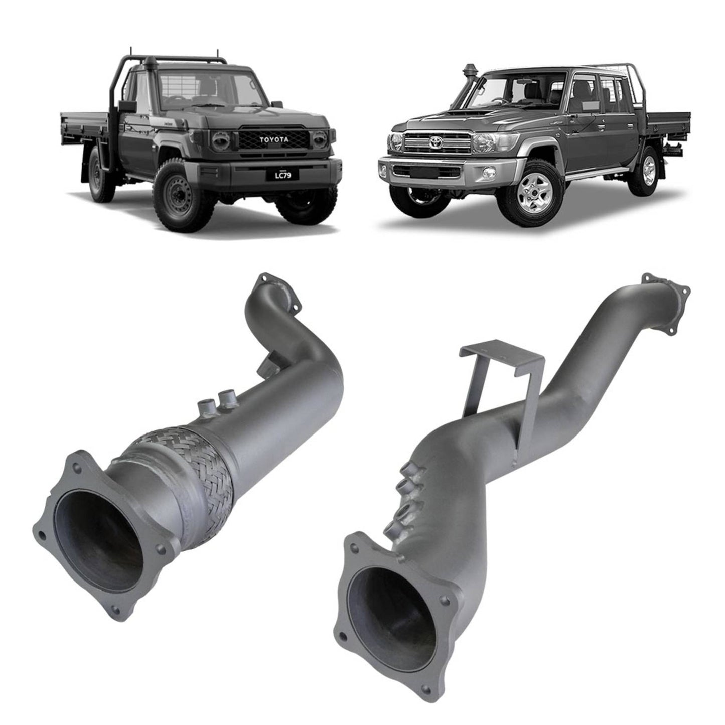 Toyota Land Cruiser Redback Extreme Duty 4" Exhaust DPF Adaptor Kit for Toyota Landcruiser 79 Series (2016 - on)