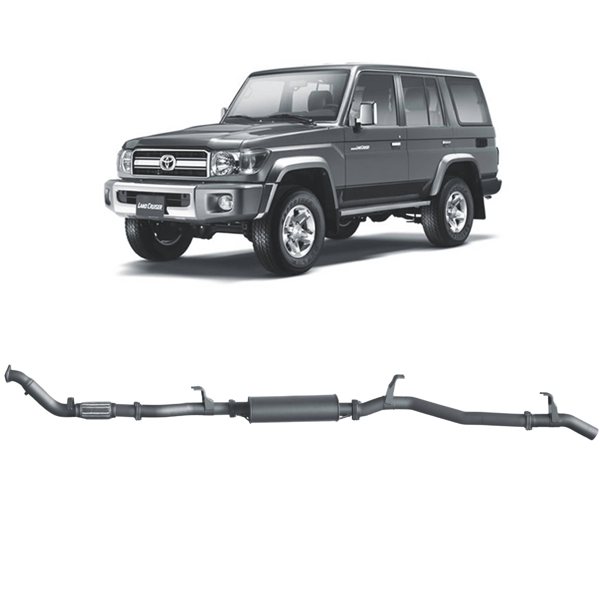 70 Series Land Cruiser Extreme Duty Exhaust - 76 Series Wagon (03/2007 - 10/2016)