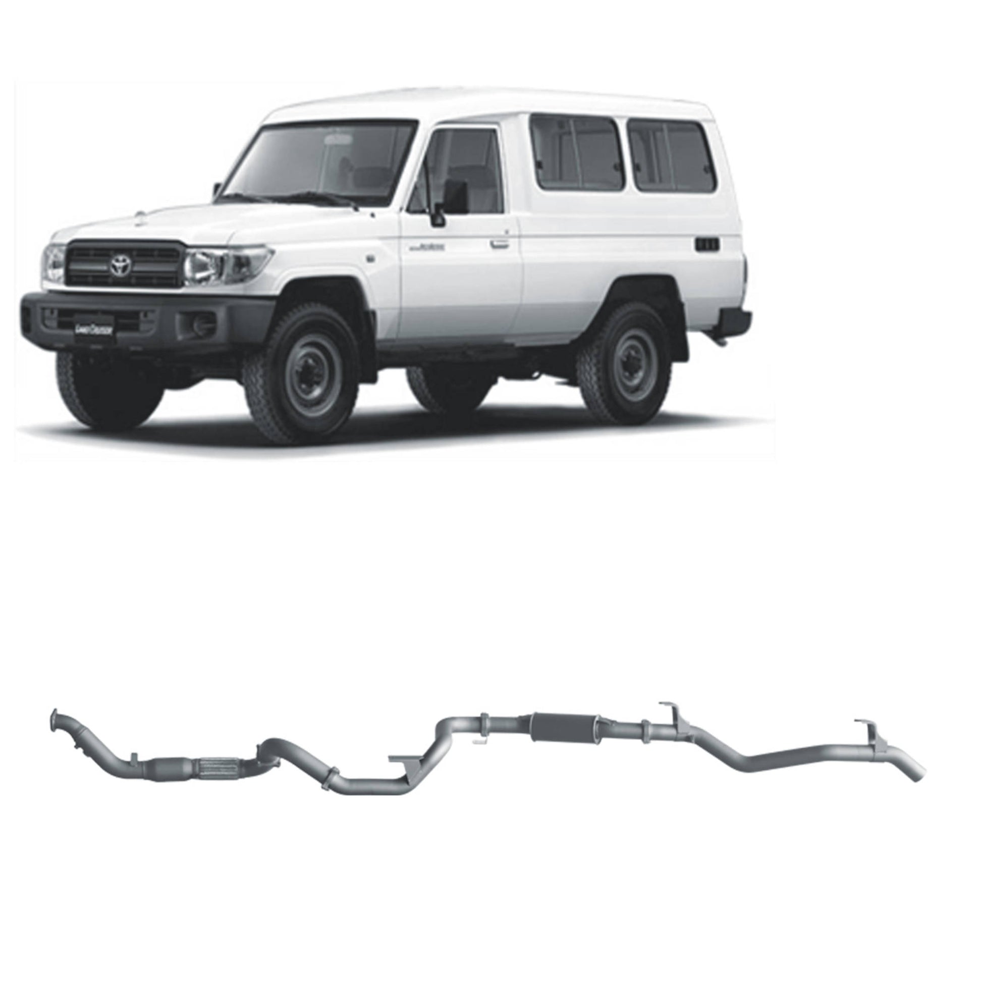 70 Series Land Cruiser Extreme Duty Exhaust - 78 Series 4.2L TD (01/2001 - 01/2007)
