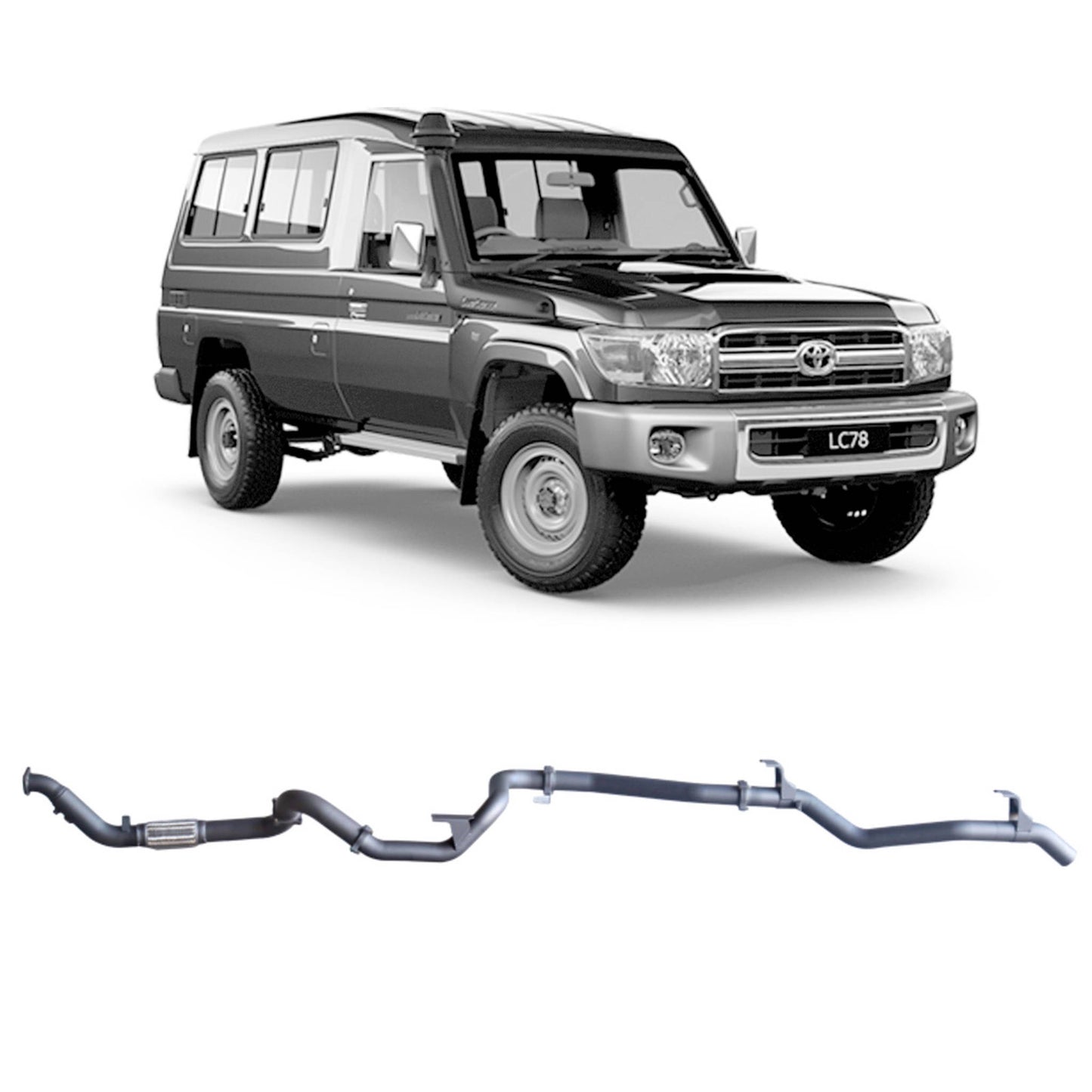 70 Series Land Cruiser Extreme Duty Exhaust - 78 Series Troop Carrier (03/2007 - 10/2016)