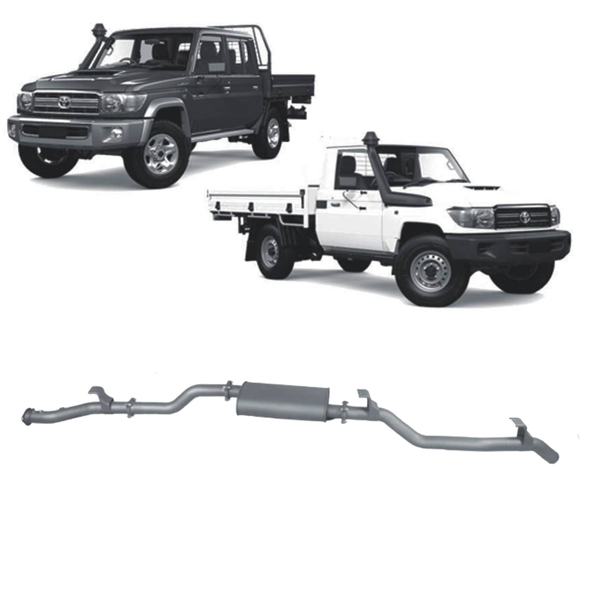 70 Series Land Cruiser Extreme Duty Exhaust - 79 Series Single and Dual Cab (11/2016 - On)