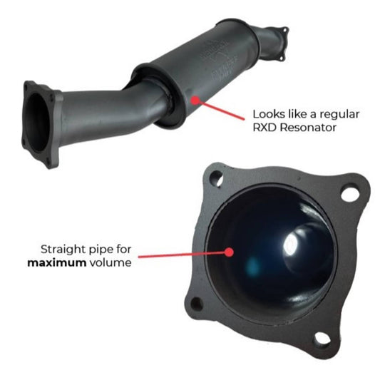 70 Series Land Cruiser Redback Extreme Duty Straight Piped Resonator (Offset/Offset,)