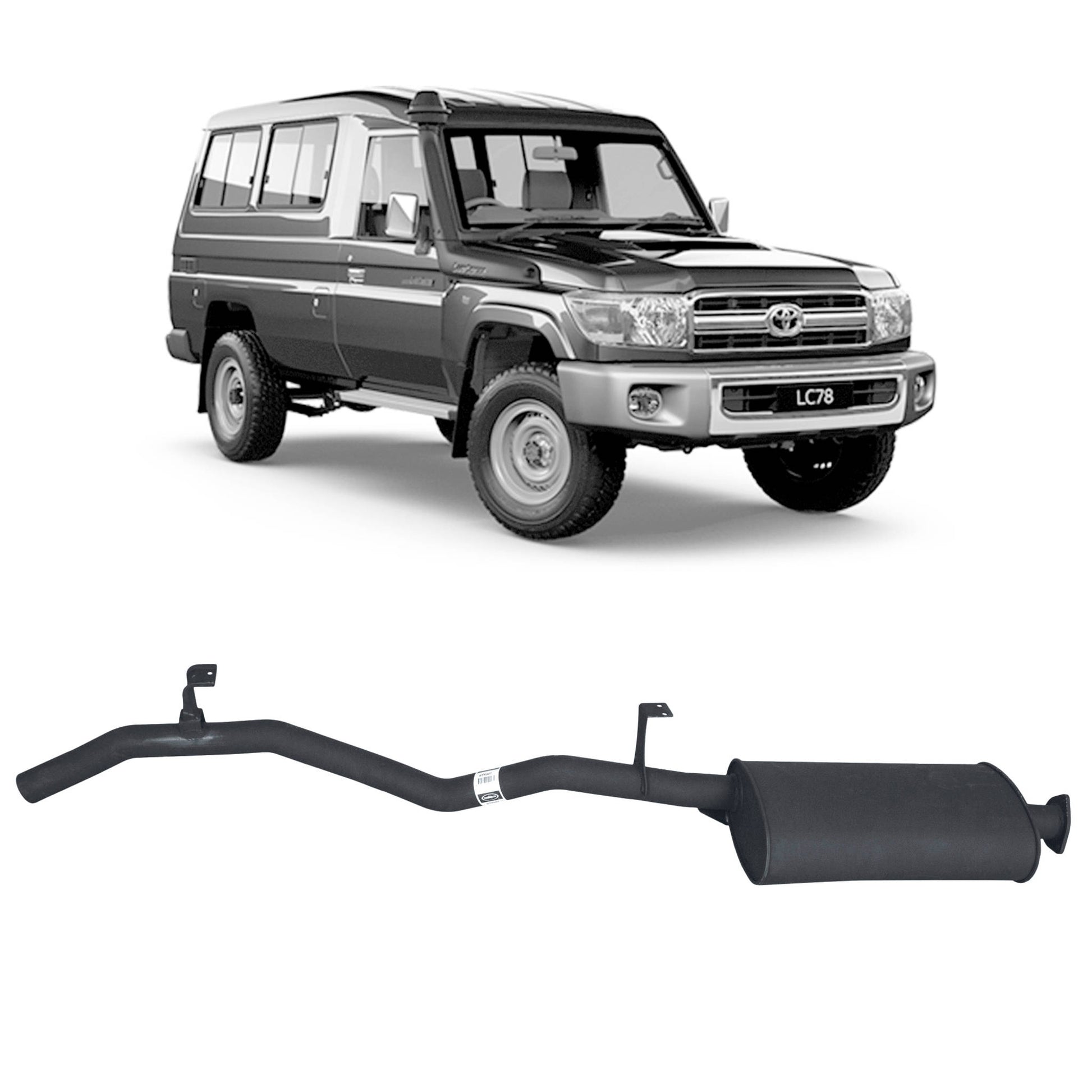 70 Series Land Cruiser Redback 2.5" Exhaust for 79 Series Exhaust 1HZ with Muffler