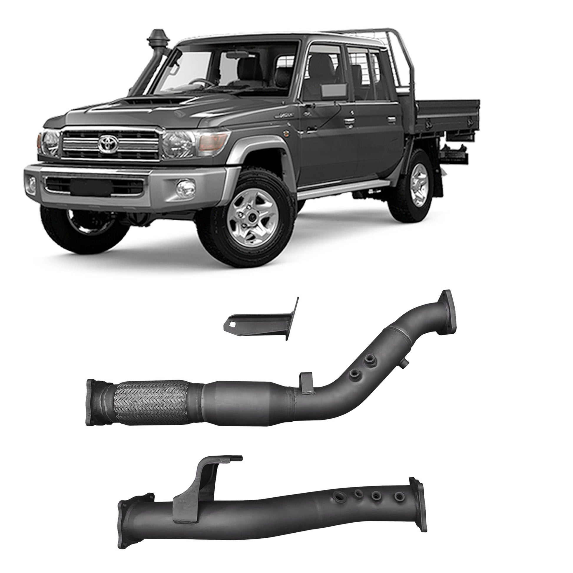 70 Series Land Cruiser Redback Extreme Duty Exhaust DPF Adaptor Kit for Toyota Landcruiser 76 Series Wagon, 79 Series Single and Double Cab (11/2016 - on)