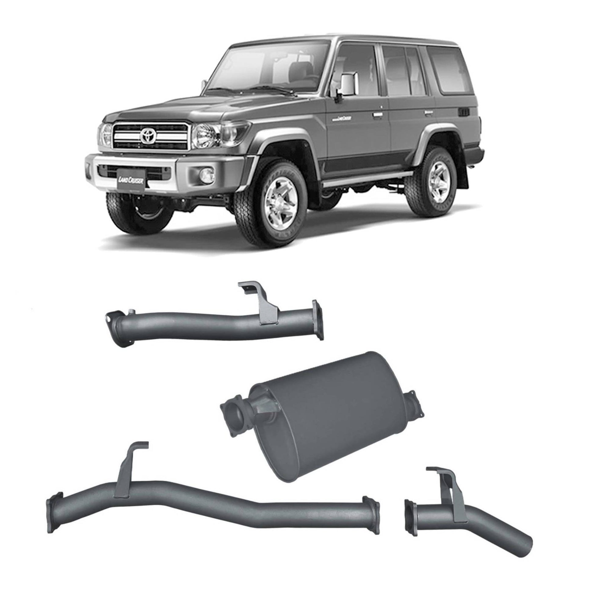 Toyota Land Cruiser Redback Extreme Duty Exhaust for Toyota Landcruiser 76 Series Wagon (09/2016 - on)