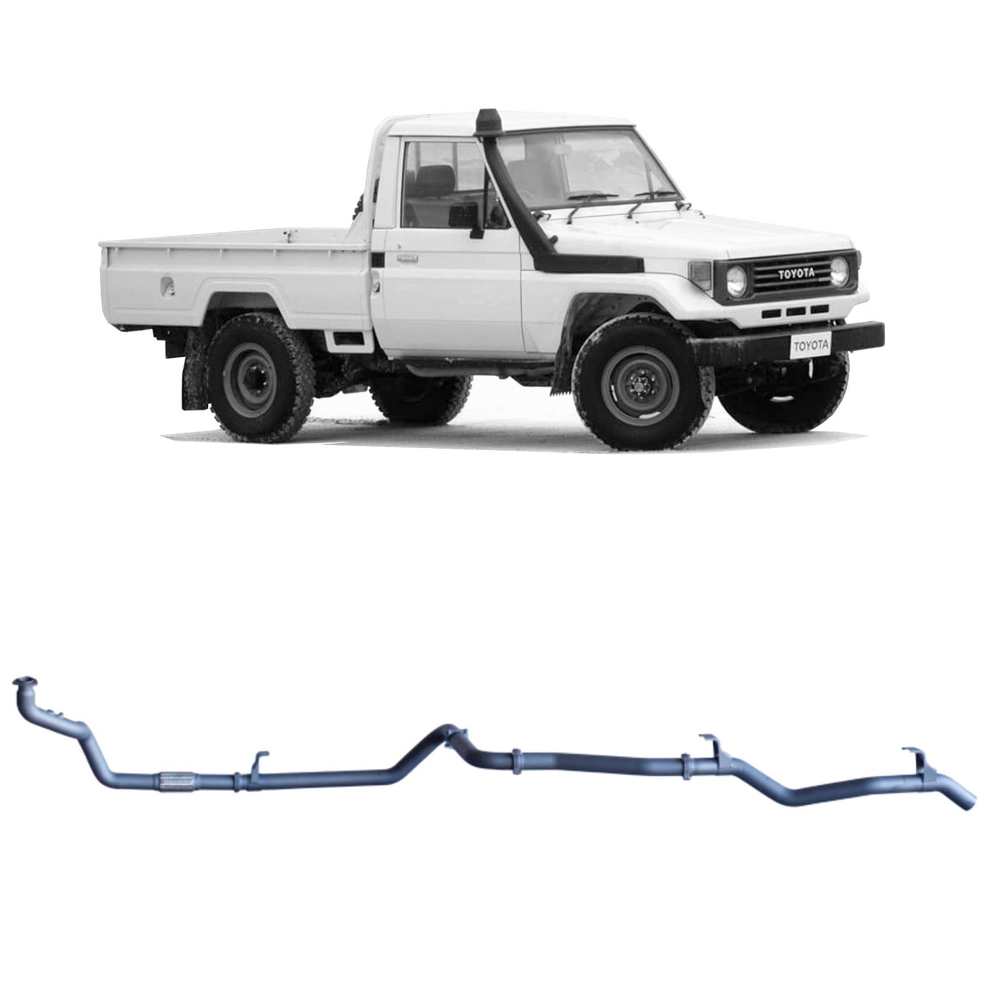 Toyota Land Cruiser Redback Extreme Duty Exhaust for Toyota Landcruiser 78 Series (01/1990 - 01/2007), Toyota Landcruiser 75 Series (03/1990 - 11/1999)