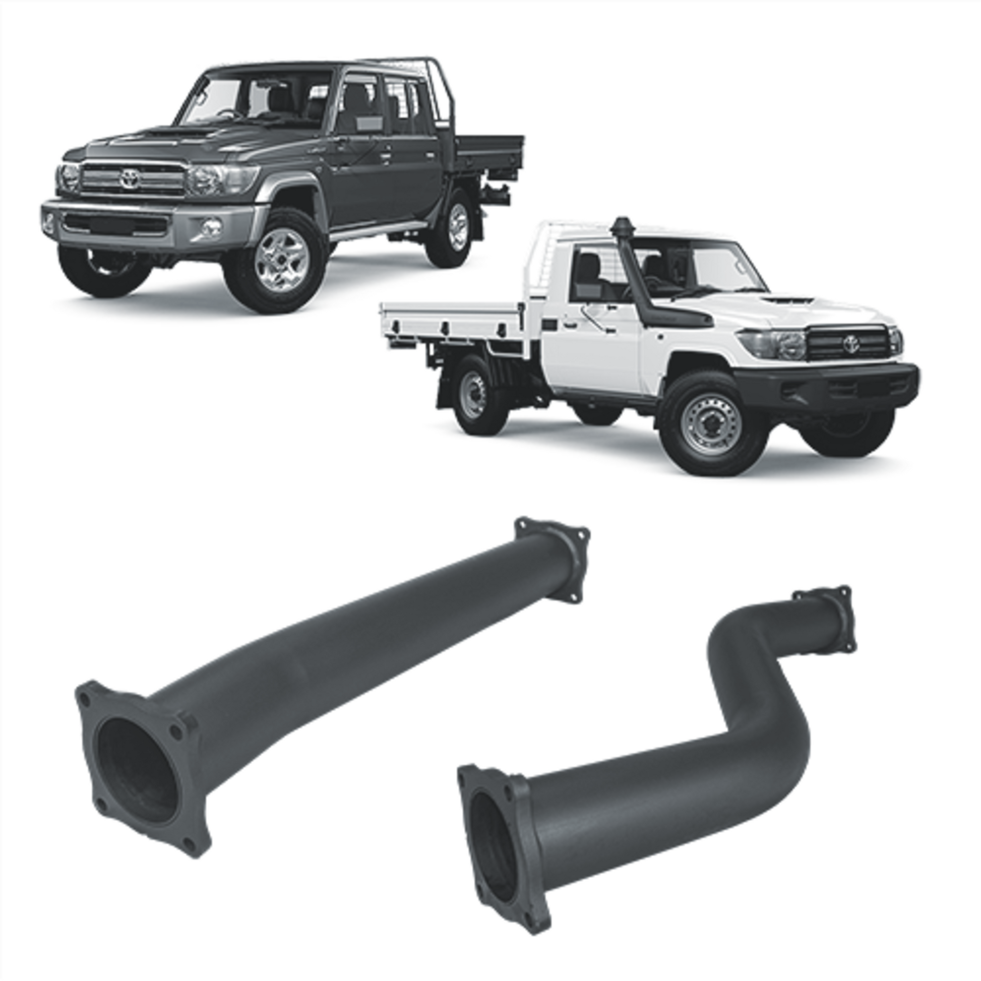 Toyota Land Cruiser Redback Extreme Duty Exhaust for Toyota Landcruiser 79 Series Double Cab with Auxiliary Fuel Tank (01/2012 - 10/2016)