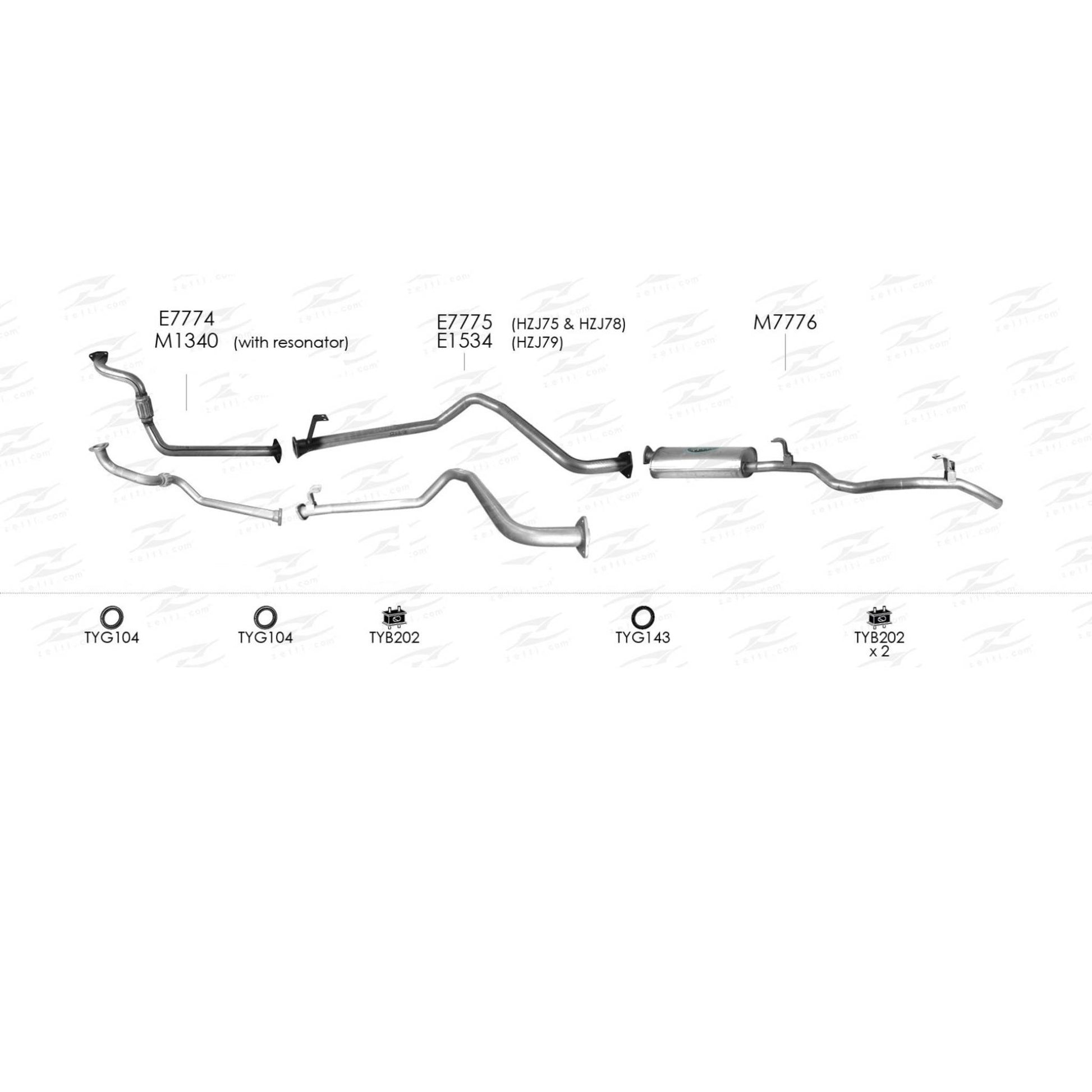 70 Series Land Cruiser Standard Replacement Engine Pipe - 75 78 79 Series 1HZ 4.2L (03/1990 - 01/2007)